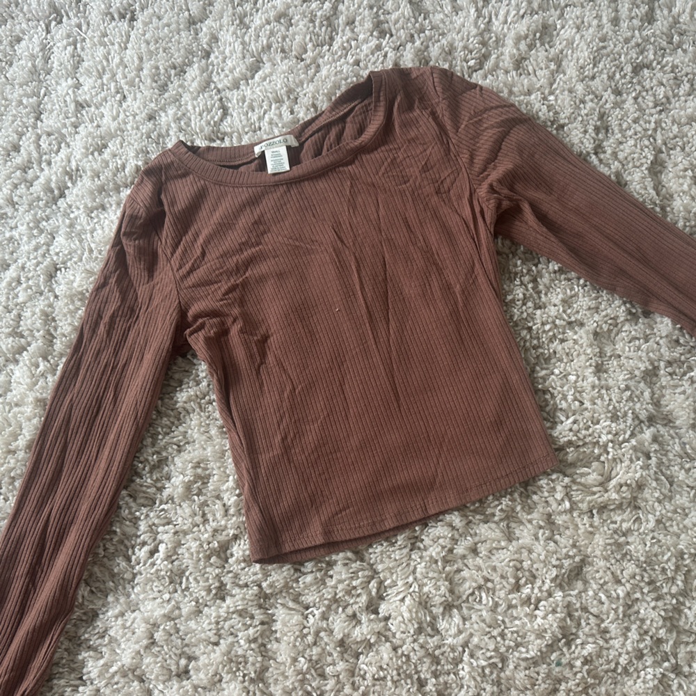 Brown Long Sleeve Top